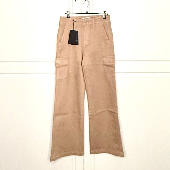 NWT PAIGE Carly Coated High Waist Wide Leg Jeans  Size 25 - Picture 7 of 14